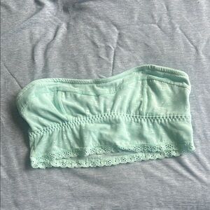 Gilly hicks Mint Green Lace Trim Bandeau Top